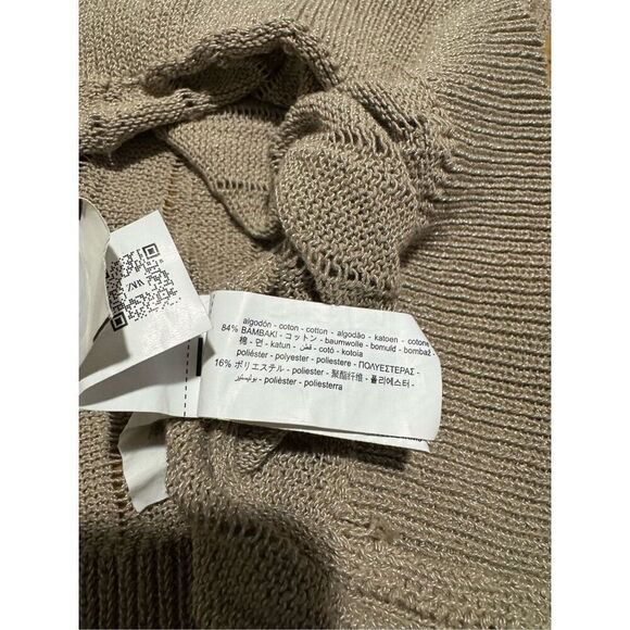 Zara cable knit ribbed polo shirt L - Picture 3 of 5